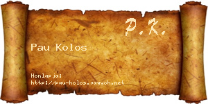 Pau Kolos névjegykártya